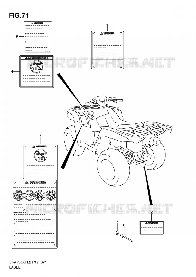 LABEL (LT-A750XPZL2 P17) Suzuki QUAD 750 KINGQUAD 2012  LT-A750XPL2(P17)