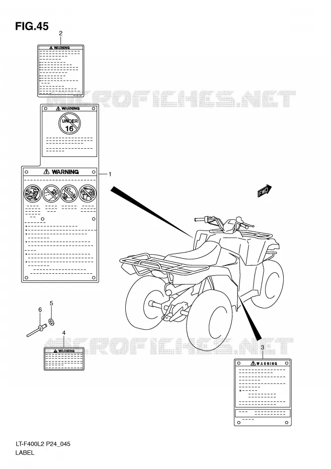 LABEL Suzuki QUAD 400 KINGQUAD 2012  LT-F400L2(P24)
