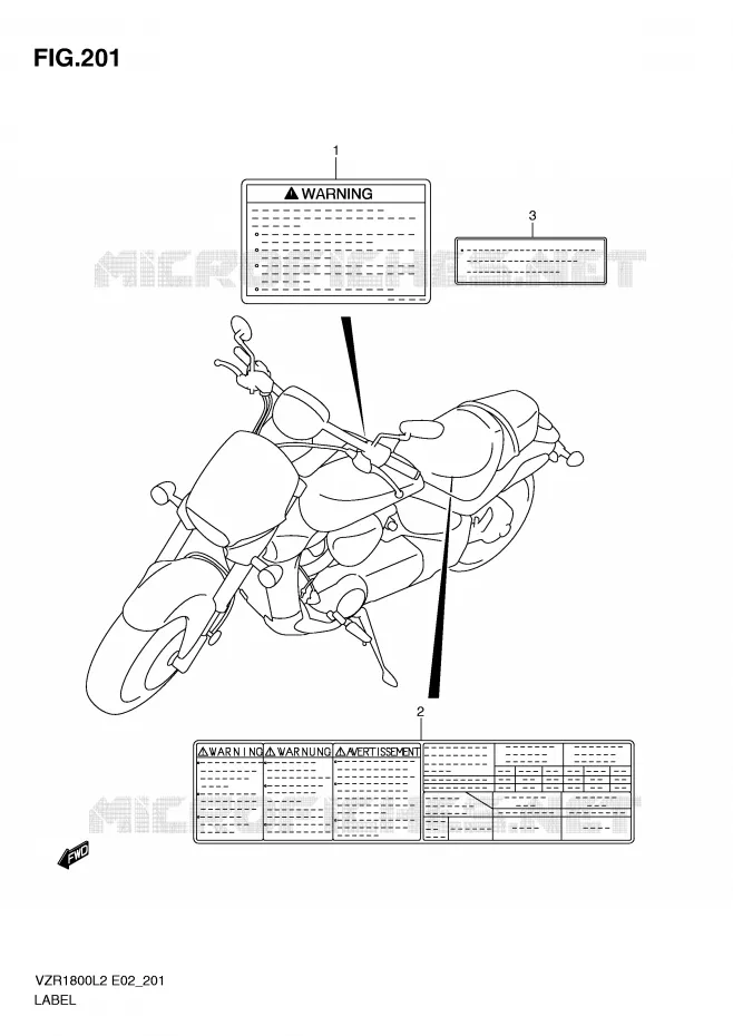 LABEL (VZR1800L2 E24) Suzuki MOTO 1800 INTRUDER 2012  VZR1800L2(E02)