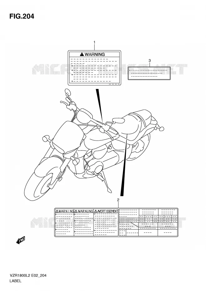 LABEL (VZR1800ZL2 E02) Suzuki MOTO 1800 INTRUDER 2012  VZR1800L2(E02)