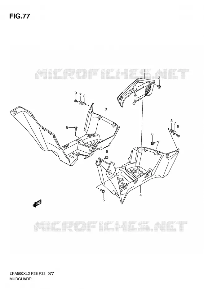 MUDGUARD Suzuki QUAD 500 KINGQUAD 2012  LT-A500XL2(P28)