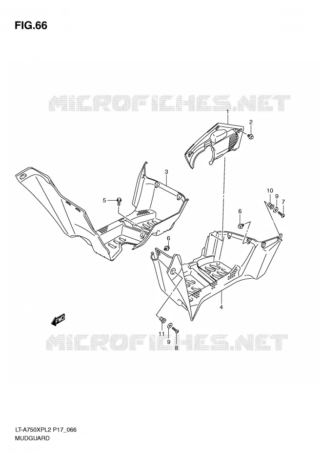 MUDGUARD Suzuki QUAD 750 KINGQUAD 2012  LT-A750XPL2(P17)
