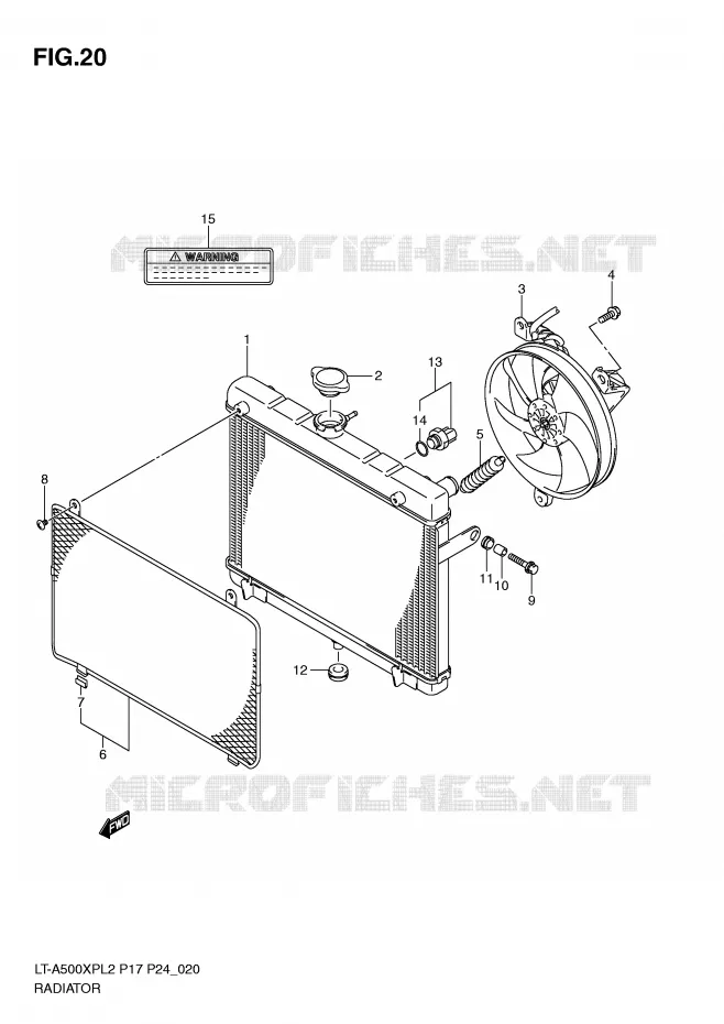 RADIATOR (LT-A500XPL2 P24) Suzuki QUAD 500 KINGQUAD 2012  LT-A500XPZL2(P17)