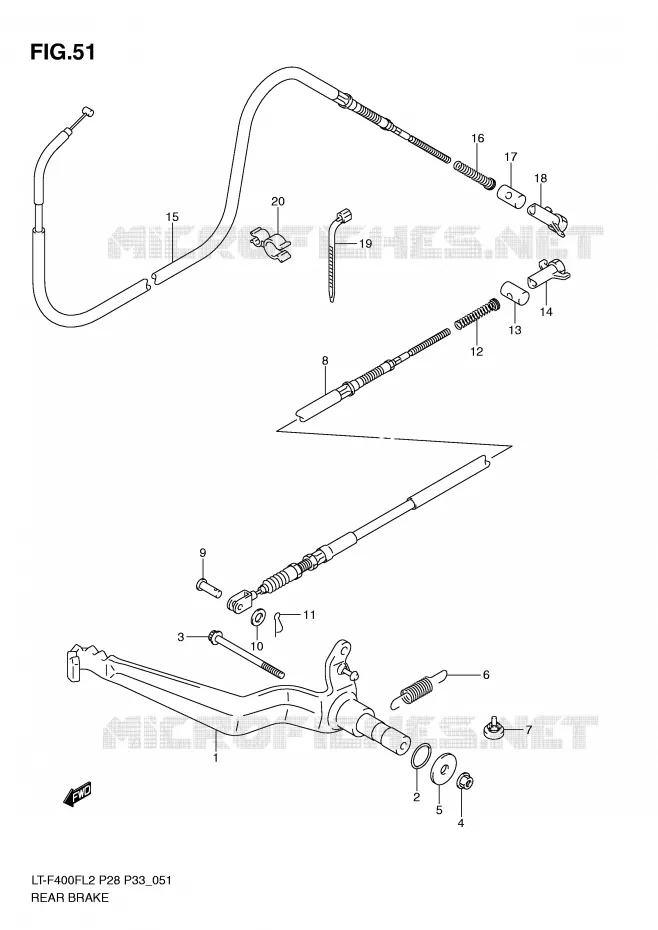 REAR BRAKE Suzuki QUAD 400 KINGQUAD 2012  LT-F400FZL2(P28)