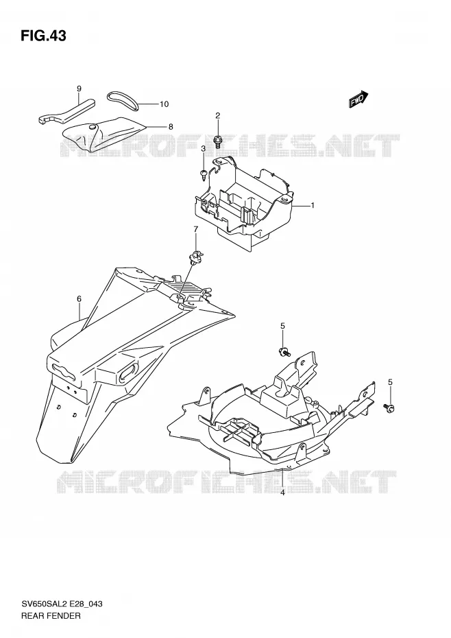 REAR FENDER Suzuki MOTO 650 SV-S 2012  SV650SAL2(E28)