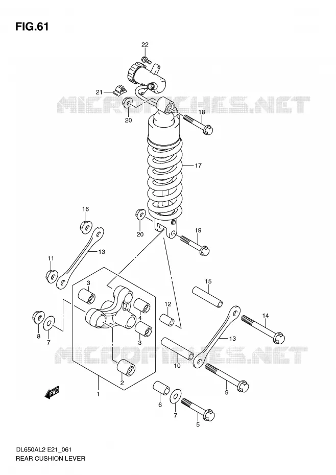 SHOCK ABSORBER LINKAGE (DL650AUEL2 E21) Suzuki MOTO 650 V-STROM 2012  DL650AL2(E21)