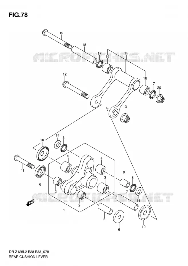 SHOCK ABSORBER LINKAGE Suzuki MOTO 125 DR-Z 2012  DR-Z125L2(E28)