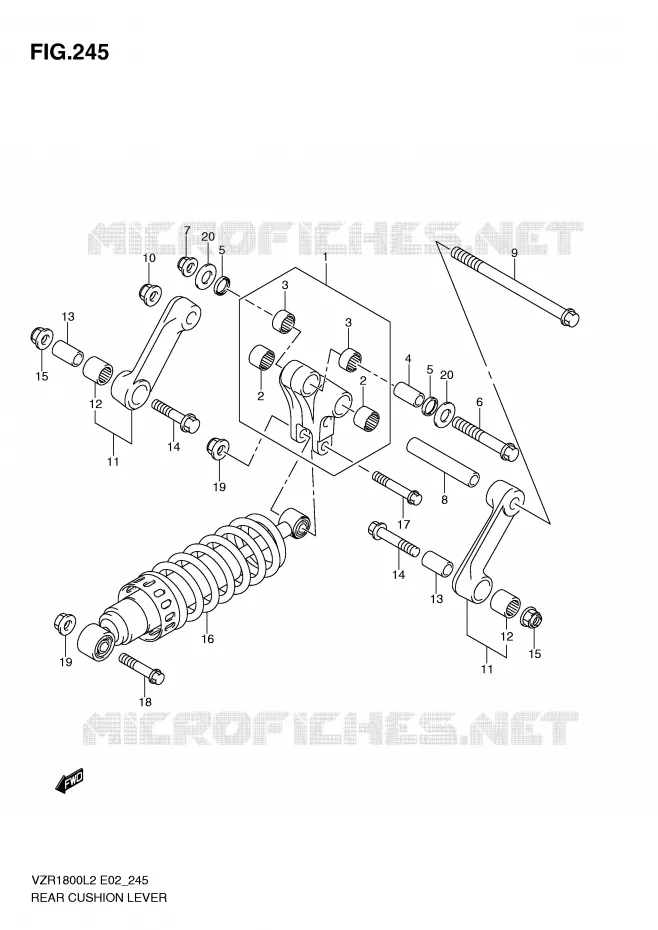 SHOCK ABSORBER LINKAGE Suzuki MOTO 1800 INTRUDER 2012  VZR1800ZL2(E02)