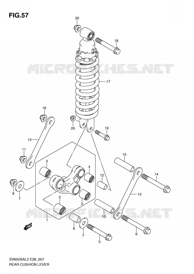 SHOCK ABSORBER LINKAGE Suzuki MOTO 650 SV-S 2012  SV650SAL2(E28)