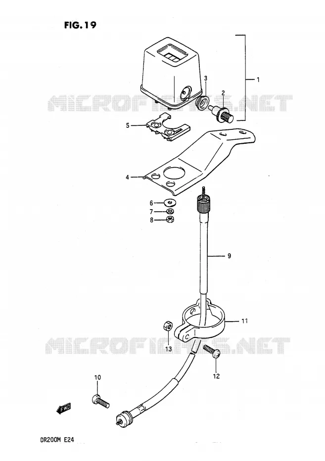 SPEEDOMETER (E1,E2) Suzuki MOTO 200 DR 1987  DR200H(E24)