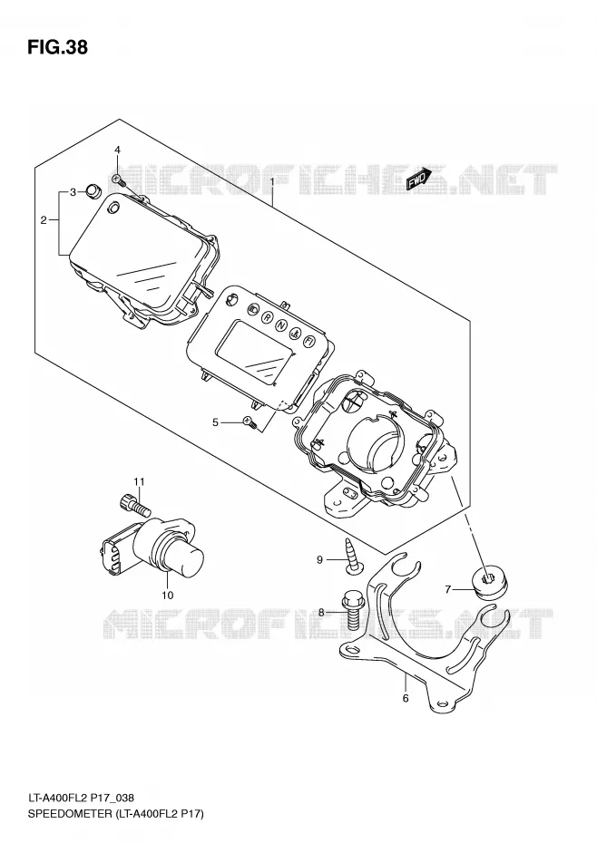 SPEEDOMETER (LT-A400FL2 P17) Suzuki QUAD 400 KINGQUAD 2012  LT-F400L2(P17)