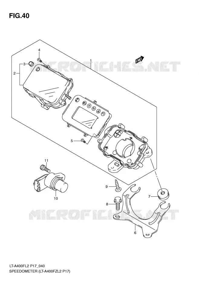 SPEEDOMETER (LT-A400FZL2 P17) Suzuki QUAD 400 KINGQUAD 2012  LT-A400FZL2(P17)