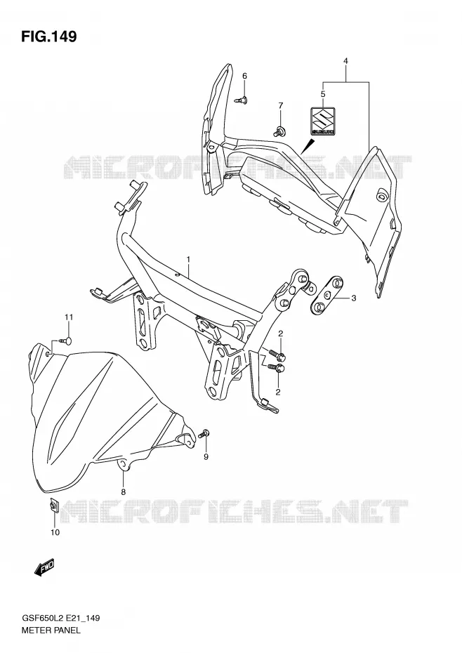 SPEEDOMETER PANEL (GSF650SAL2 E21) Suzuki MOTO 650 BANDIT 2012  GSF650AL2(E21)