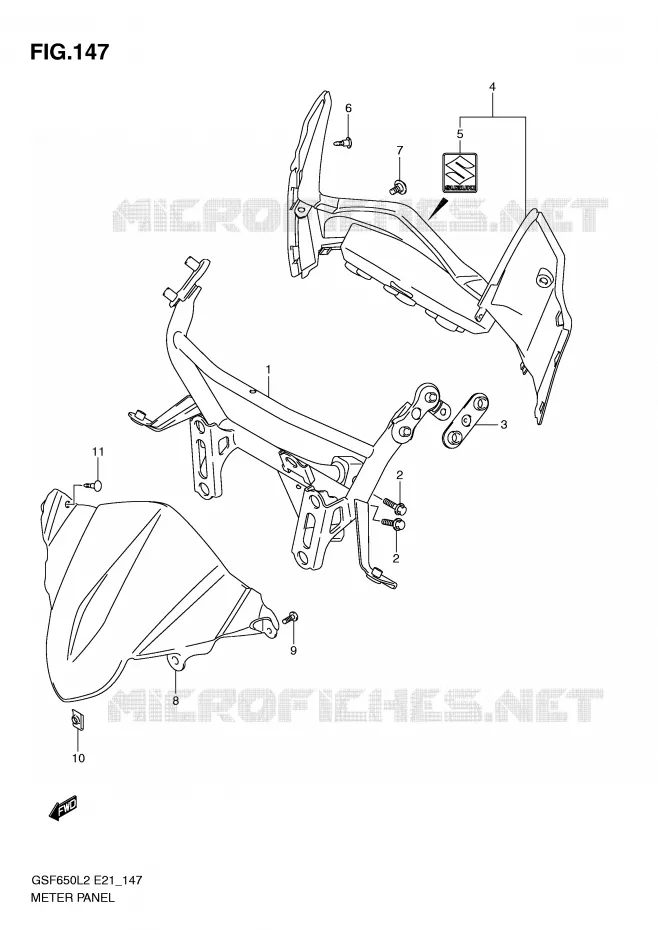 SPEEDOMETER PANEL (GSF650SL2 E21) Suzuki MOTO 650 BANDIT 2012  GSF650SAL2(E21)
