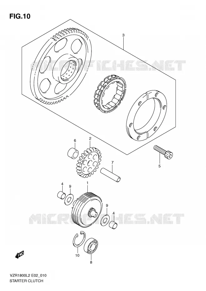 STARTER MOTOR CLUTCH Suzuki MOTO 1800 INTRUDER 2012  VZR1800ZL2(E02)