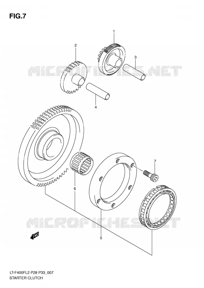 STARTER MOTOR CLUTCH Suzuki QUAD 400 KINGQUAD 2012  LT-F400FZL2(P28)