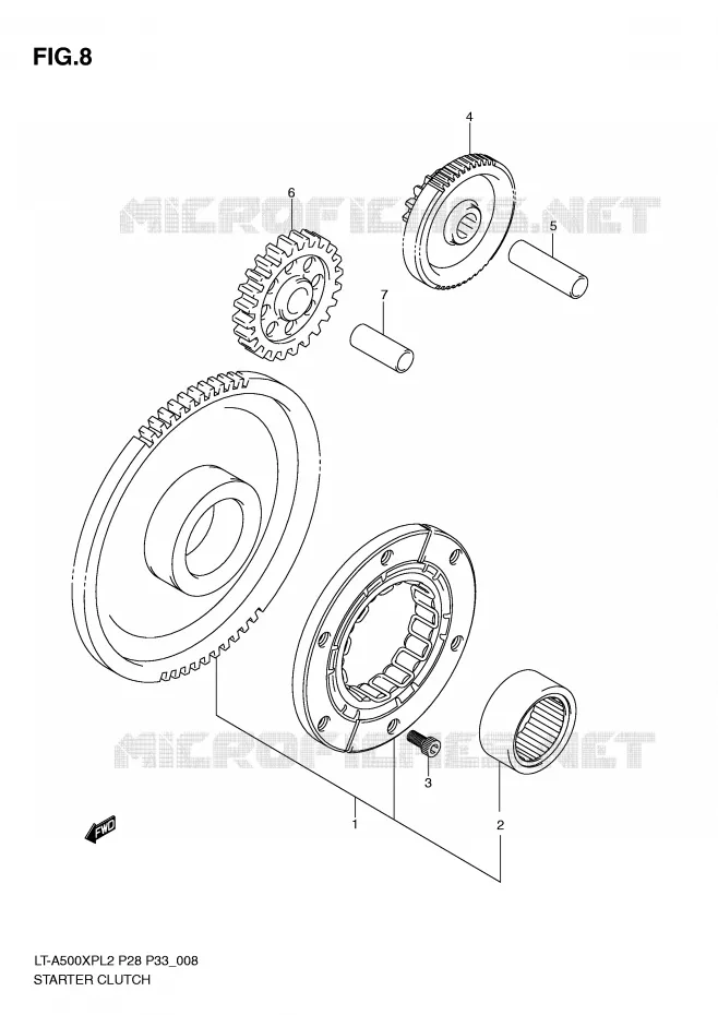 STARTER MOTOR CLUTCH Suzuki QUAD 500 KINGQUAD 2012  LT-A500XPL2(P28)