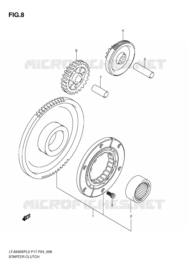 STARTER MOTOR CLUTCH Suzuki QUAD 500 KINGQUAD 2012  LT-A500XPZL2(P17)