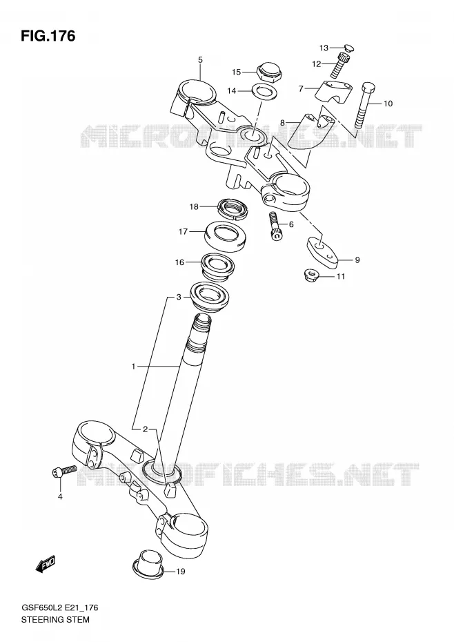 STEERING COLUMN Suzuki MOTO 650 BANDIT 2012  GSF650SAL2(E21)