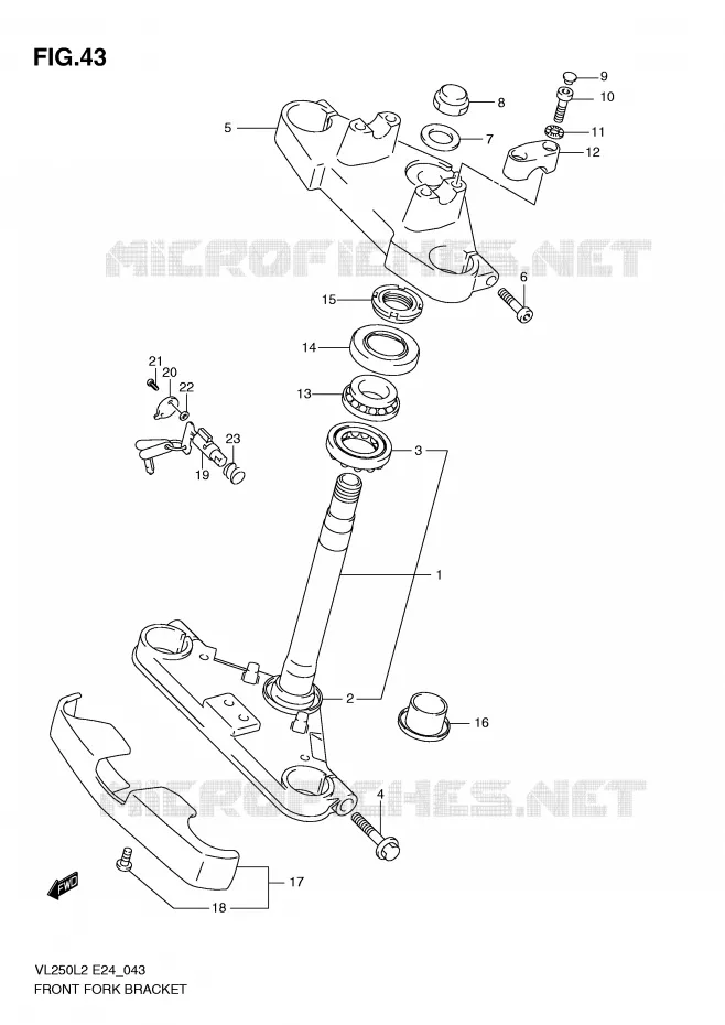 STEERING STEM Suzuki MOTO 250 INTRUDER 2012  VL250L2(E24)