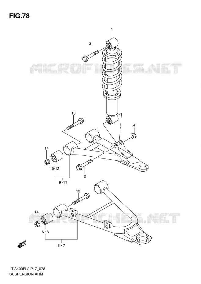 SUSPENSION ARM Suzuki QUAD 400 KINGQUAD 2012  LT-A400FZL2(P17)