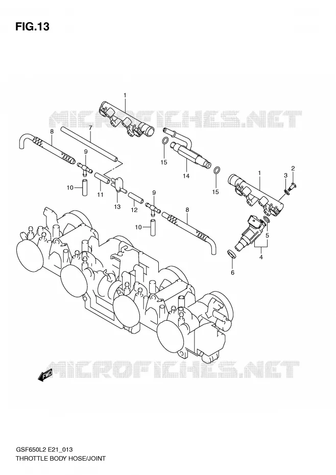 THROTTLE BODY HOSE/JOINT Suzuki MOTO 650 BANDIT 2016  GSF650SAL2(E21)