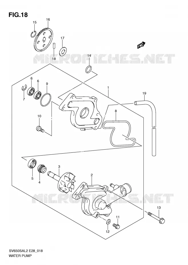 WATER PUMP Suzuki MOTO 650 SV-S 2012  SV650SAL2(E28)