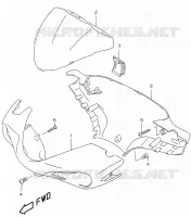 HANDLEBAR FAIRING (MODELE AY50 Y) for Suzuki KATANA 50 2001