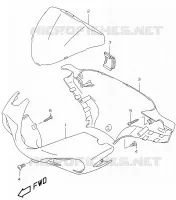 HANDLEBAR FAIRING (MODELE AY50W/WR X) for Suzuki KATANA 50 2001