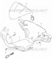 HANDLEBAR FAIRING (MODELE AY50W/WR Y) for Suzuki KATANA 50 2001