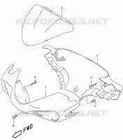 HANDLEBAR FAIRING (MODELE AY50WR K1) for Suzuki KATANA 50 2001