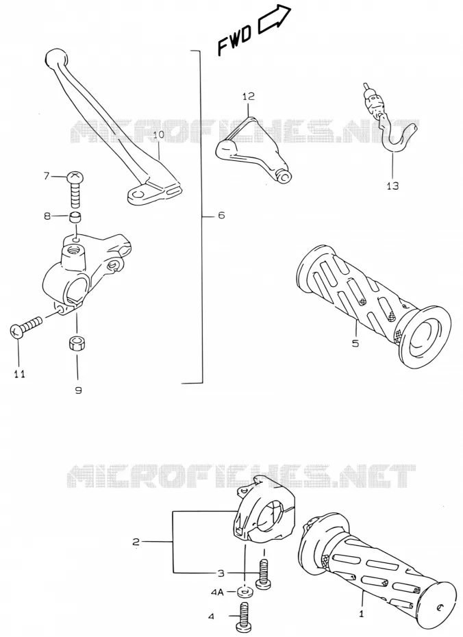 HANDLE GLIP - LEVER Suzuki SCOOTER 50 KATANA 2001  AY50WRYK1