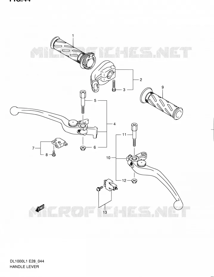 HANDGRIPS - LEVERS  Suzuki MOTO 1000 V-STROM 2011  DL1000 L1 (E03,E28,E33)