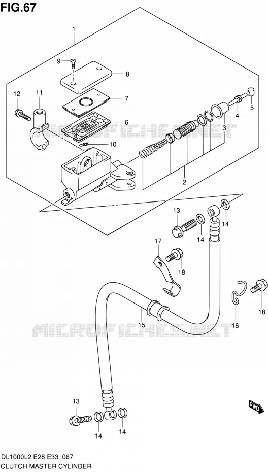 CLUTCH MASTER CYLINDER Suzuki MOTO 1000 V-STROM 2012  DL1000L2(E03,E28,E33)