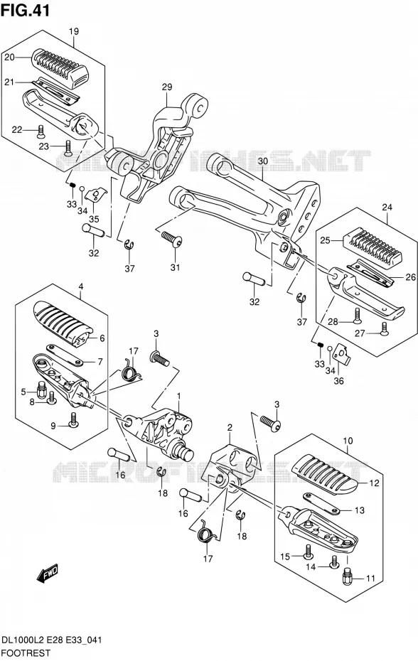 FOOTREST Suzuki MOTO 1000 V-STROM 2012  DL1000L2(E03,E28,E33)