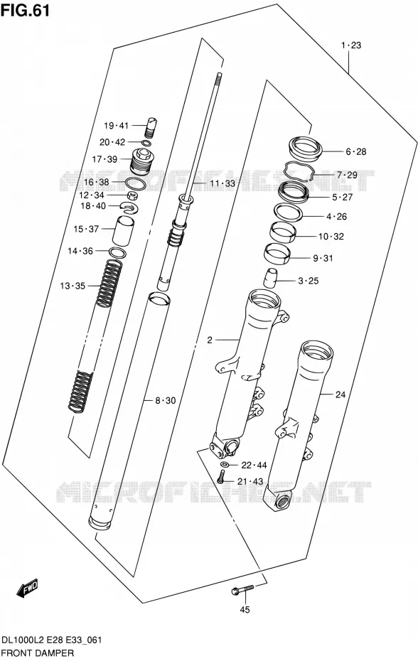 FRONT FORK Suzuki MOTO 1000 V-STROM 2012  DL1000L2(E03,E28,E33)