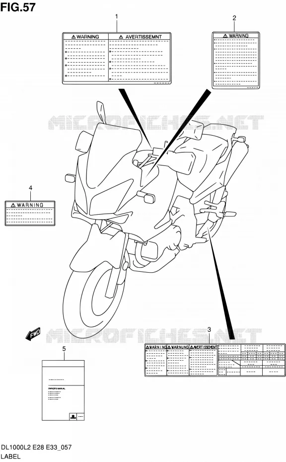 LABEL (DL1000L2 E28) Suzuki MOTO 1000 V-STROM 2012  DL1000L2(E03,E28,E33)