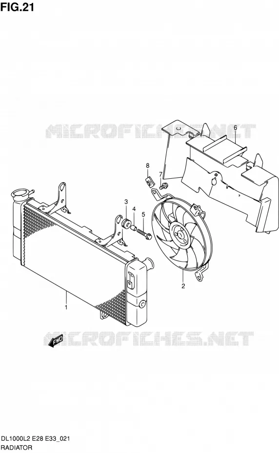 RADIATOR Suzuki MOTO 1000 V-STROM 2012  DL1000L2(E03,E28,E33)