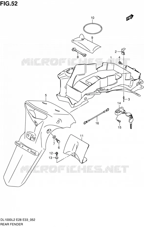 REAR FEDNER Suzuki MOTO 1000 V-STROM 2012  DL1000L2(E03,E28,E33)
