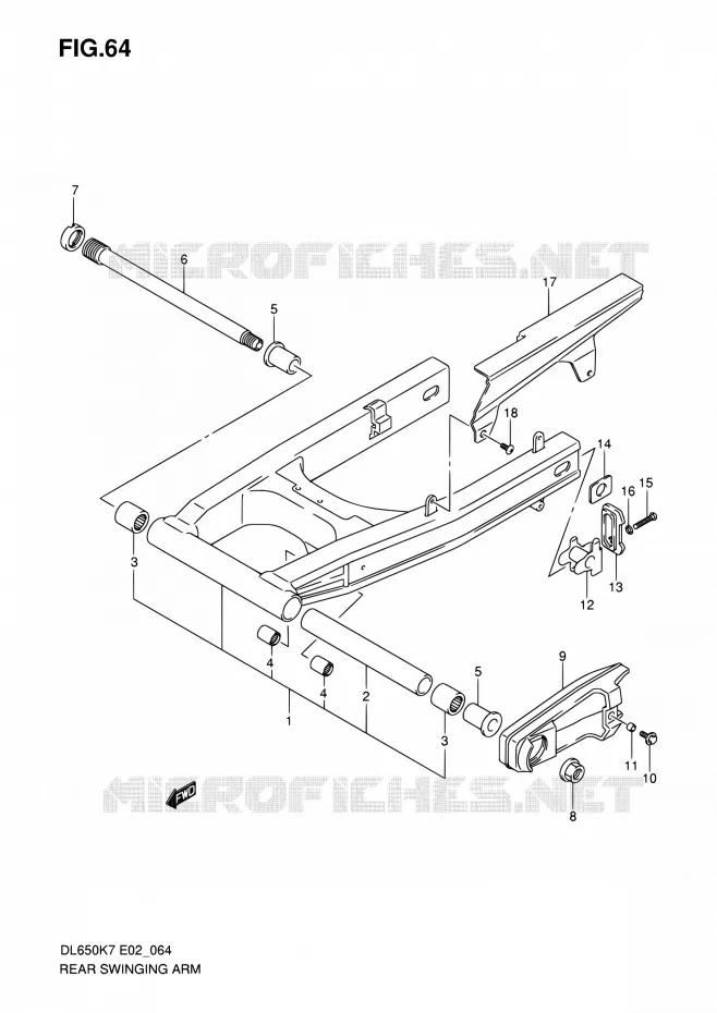 SWINGARM Suzuki MOTO 650 V-STROM 2007  DL650 K7 (E02,E19,E24)