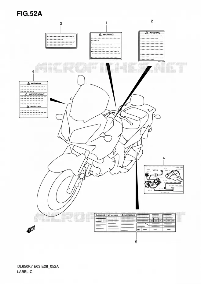 LABEL (MODEL K8/K9/L0) Suzuki MOTO 650 V-STROM 2008  DL650 K8 (E03,E28,E33)