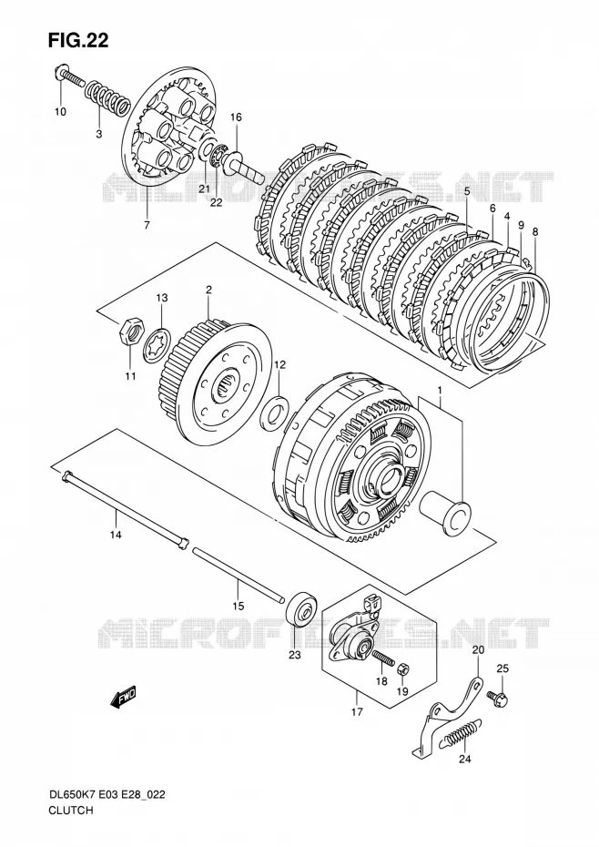 CLUTCH Suzuki MOTO 650 V-STROM 2009  DL650 K9 (E03,E28,E33)