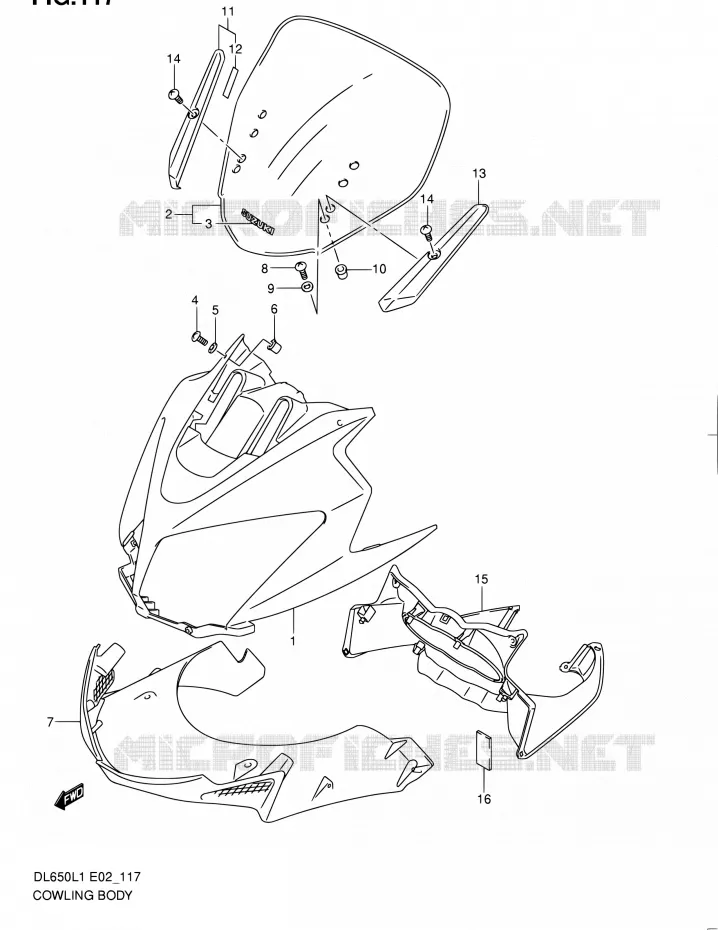 FAIRING Suzuki MOTO 650 V-STROM 2011  DL650 L1 (E02,E19,E24)