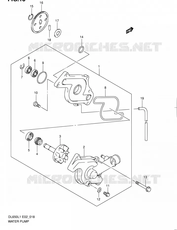 WATER PUMP Suzuki MOTO 650 V-STROM 2011  DL650 L1 (E02,E19,E24)