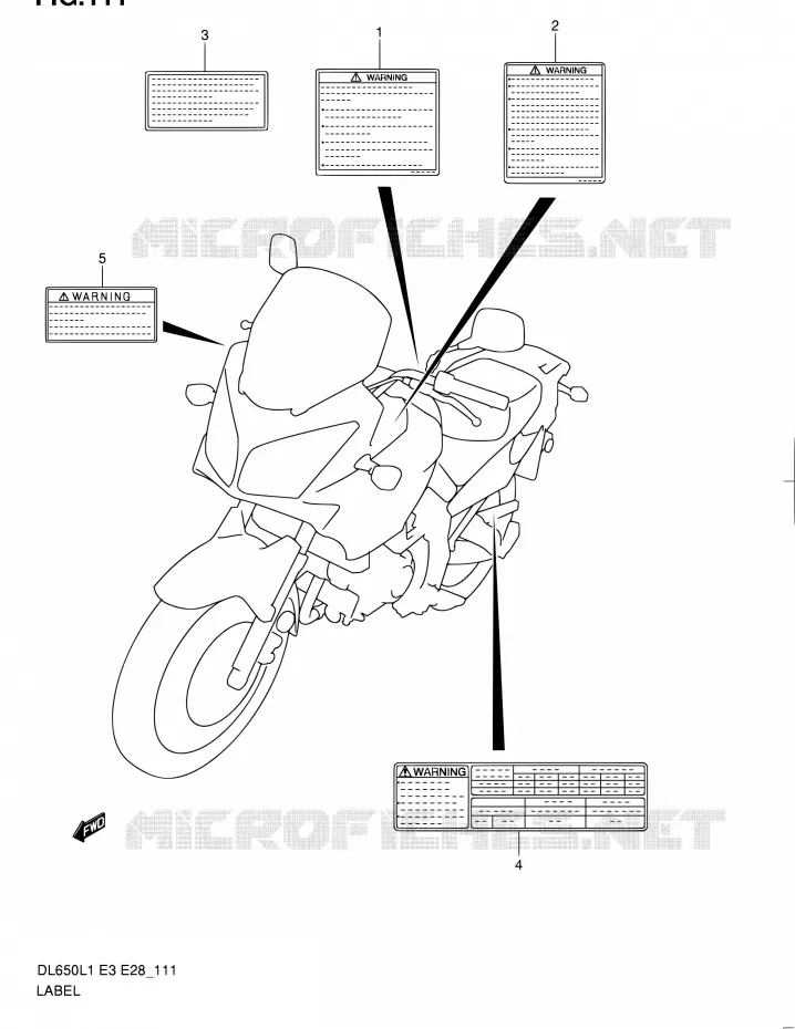 LABEL (DL650AL1 E03) Suzuki MOTO 650 V-STROM 2011  DL650 L1 (E03,E28,E33)