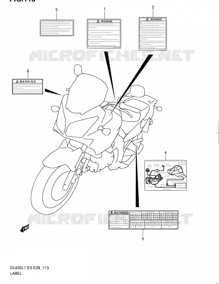 LABEL (DL650AL1 E33) Suzuki MOTO 650 V-STROM 2011  DL650 L1 (E03,E28,E33)