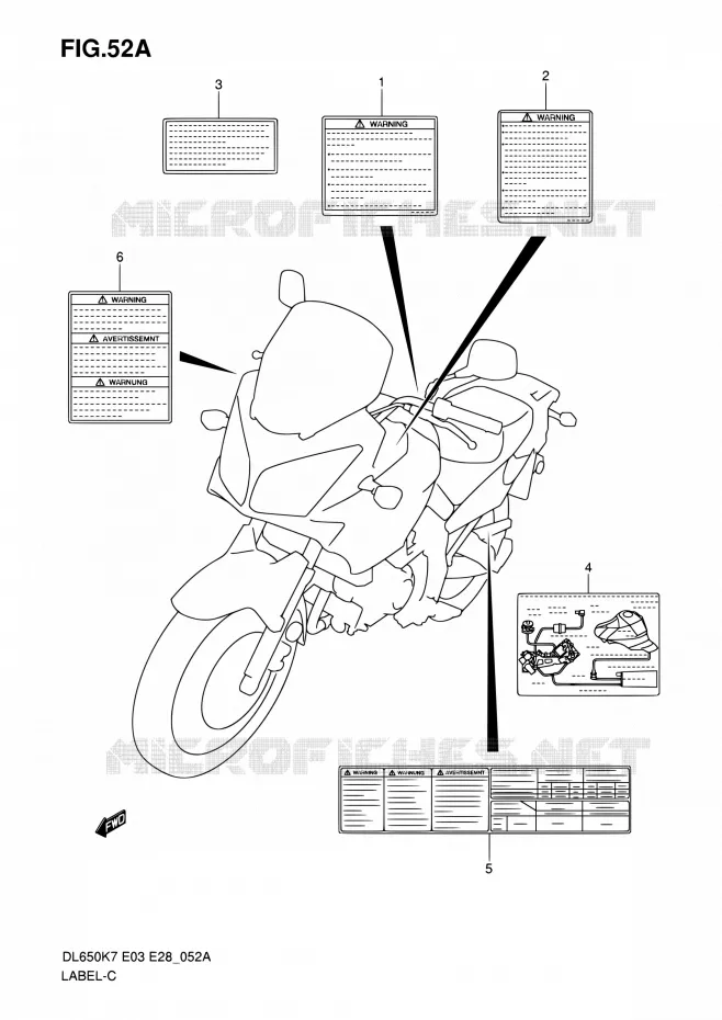 LABEL (MODEL K8/K9/L0) Suzuki MOTO 650 V-STROM 2008  DL650A K8 (E03,E28,E33)