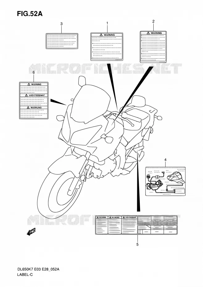 LABEL (MODEL K8/K9/L0) Suzuki MOTO 650 V-STROM 2009  DL650A K9 (E03,E28,E33)