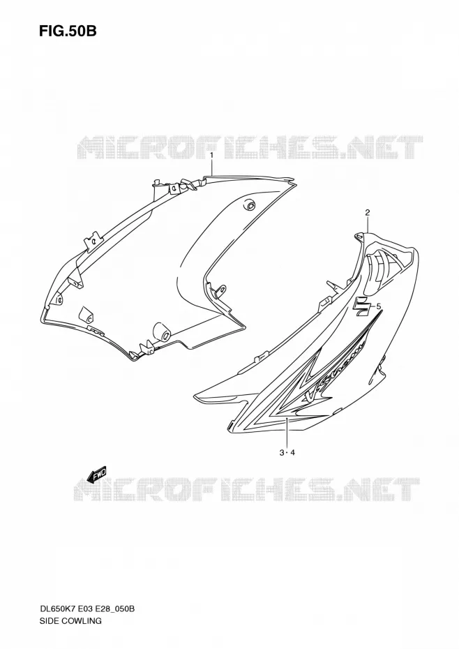 SIDE FAIRING (MODEL K9) Suzuki MOTO 650 V-STROM 2009  DL650A K9 (E03,E28,E33)