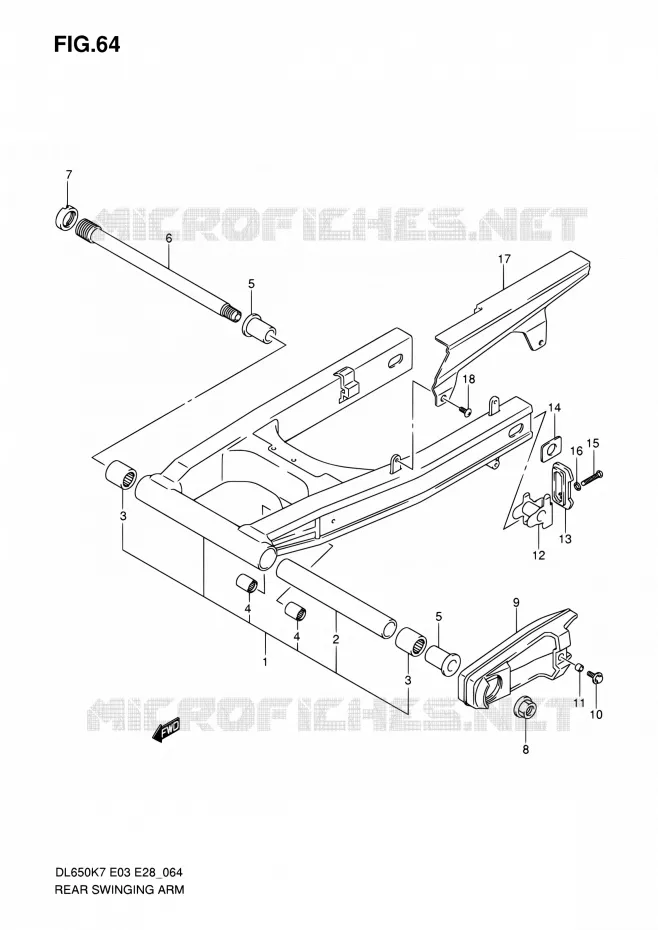 SWINGARM Suzuki MOTO 650 V-STROM 2009  DL650A K9 (E03,E28,E33)